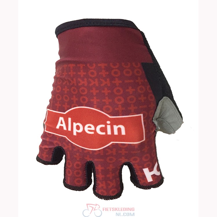 2018 Katusha Alpecin Korte Handschoenen Rood